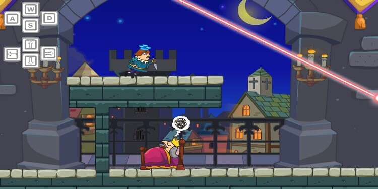 Пройти мимо лазера в игре убить короля