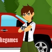 Игра Бен 10 катается на мотоцикле