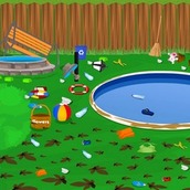 Игра Уборка на лужайке у дома