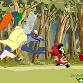 Игра Красная Шапочка бежит, словно в Сабвей Серф