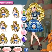 Игра Блонди Локс из Эвер Афтер Хай ведёт в школу щенка