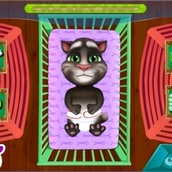 Игра Папины дочки учатся менять подгузник котику