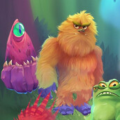 Игра 3 в ряд: лесные монстры