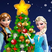Игра Анна и Эльза наряжают елку на Новый год