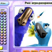 Игра Раскраска Голубчика и Жемчужинки из Рио