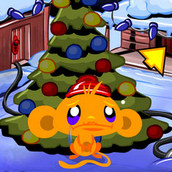 Игра Счастливая обезьянка украшает новогоднюю елку