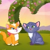Игра Поцелуй кошек на лугу