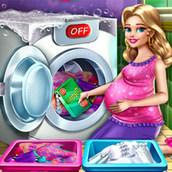 Игра Беременная стирает