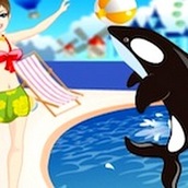 Игра Одевать девушку с дельфином