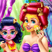 Игра Ариэль с дочкой в салоне красоты