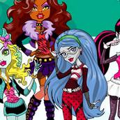 Игра Раскрась Монстр Хай персонажей