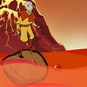 Игра Аватар перебирается через вулкан