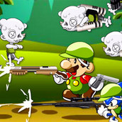Игра Соник и Марио уничтожают зомби