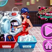 Игра Леди Баг и супер кот стирают вещи