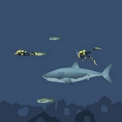 Игра Акула ест людей и рыб