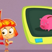 Игра Фиксики: Считаем монетки из копилки