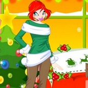 Игра Одевалка Блум встречает новый год