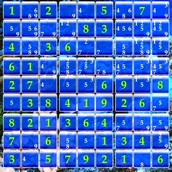 Игра Судоку на фоне рифа