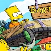 Игра Барт Симпсон катается на машине