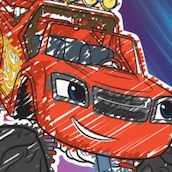 Игра Раскраска Вспыш и чудомашинки: Вспыш и Чудо Машинки