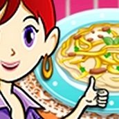Игра Готовить Феттуччини с курицей: Кухня Сары