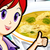 Игра Готовить Куриный суп с клецками: Кухня Сары