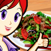 Игра Готовить Тайский салат с мясом: Кухня Сары