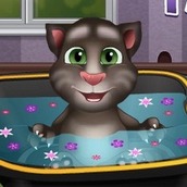 Игра Мой маленький кот Том в ванне